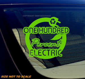 One Hundred Percent Electric Zero Emissions EV V03 Car Truck Sticker Decal 5" - OwnTheAvenue