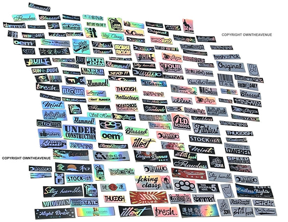 50 Random Holographic Oil Slick JDM Stickers Pack Lot Motorcycle Racing Motocross V043 - OwnTheAvenue