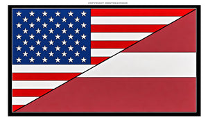 USA American Latvia Latvian World Flag Country Vinyl Sticker Decal 3.5" - OwnTheAvenue