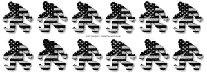 x12 Bigfoot Subdued USA Flag Vintage Style Car Truck Bumper Sticker Decals 2"