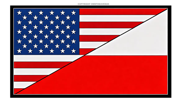 USA American Poland Polish World Flag Country Vinyl Sticker Decal 3.5