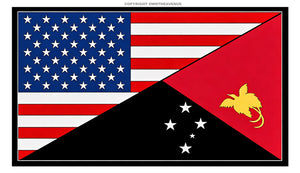 USA American Papua New Guinea World Flag Country Vinyl Sticker Decal 3.5" - OwnTheAvenue