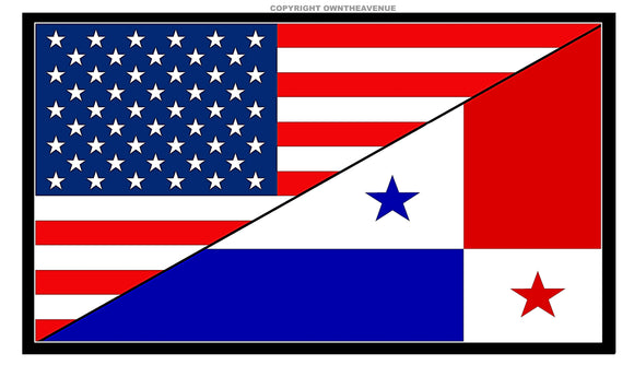 USA American Panama World Flag Country Vinyl Sticker Decal 3.5