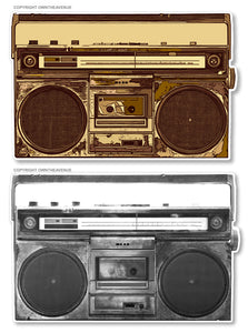 2 Pack - Boombox Hip Hop Music Vintage Style Vinyl Sticker Decals 3.5" Each - OwnTheAvenue