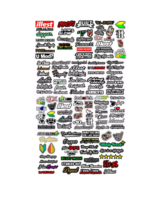 Jdm 120+ Car Sticker Decal Wholesale Pack Lot Tuner Funny Drift Race (Ossctsbr) - OwnTheAvenue