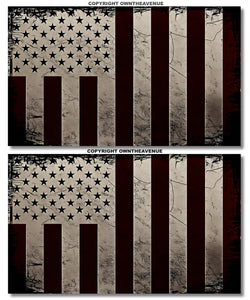 x2 US USA Civil Peace Flag 50 Star Grunge Vintage Style Decal Stickers 3.5" - OwnTheAvenue