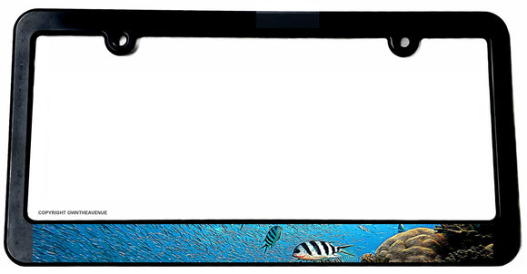 Fishing Fish Ocean Reef Coral Beach Diving Diver License Plate Frame - OwnTheAvenue