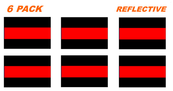 Reflective Fire Fighter Thin Red Line License Plate Stickers Decals 1.5'' Inches