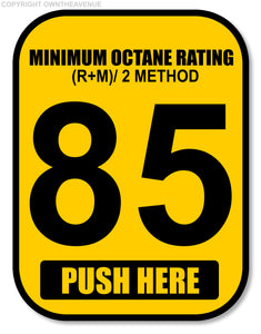 85 Octane Gas Pump Button Label Vinyl Sticker Gasoline Petrol Decal 2x2.5 Inch - OwnTheAvenue