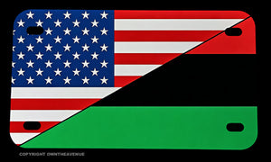 USA American Africa African World Country Flag Motorcycle Metal License Plate