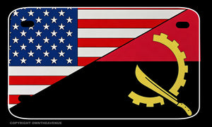 USA American Angola Angolan World Country Flag Motorcycle Metal License Plate