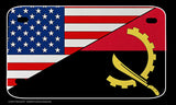 USA American Angola Angolan World Country Flag Motorcycle Metal License Plate