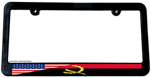 USA American Angola World Flag Country License Plate Frame - OwnTheAvenue