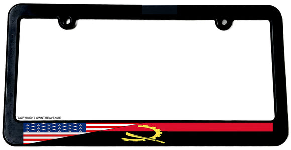 USA American Angola World Flag Country License Plate Frame - OwnTheAvenue