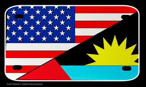 USA American Antigua Antiguan World Country Flag Motorcycle Metal License Plate