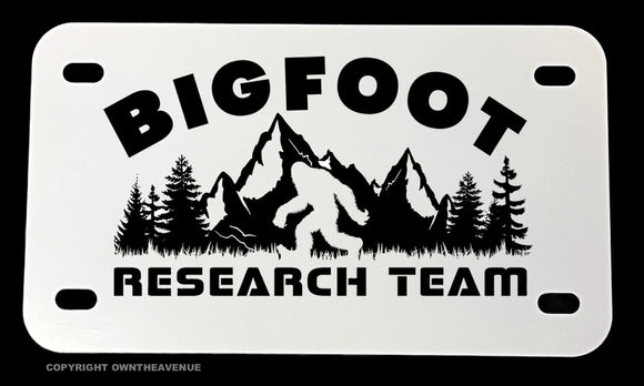 Bigfoot Research Team Funny Joke Humor Motorcycle Metal License Plate