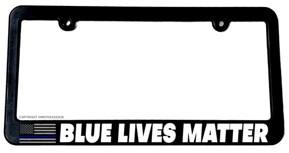 Blue Lives Matter USA Flag Blue Color Support Police License Plate Frame