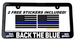 Back The Blue Support Police Car Truck Auto Slim License Plate Frame - OwnTheAvenue