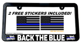 Back The Blue Support Police Car Truck Auto Slim License Plate Frame - OwnTheAvenue