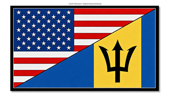 USA American Barbados World Flag Country Vinyl Sticker Decal 3.5