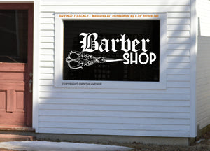 Barber Shop Store Business Outdoor Wall Decor Decal Sign - 22" x 8.75" Inches