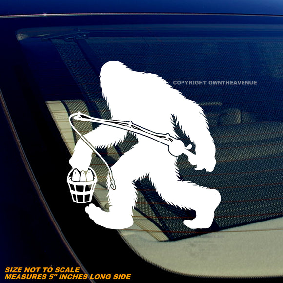 Bigfoot Fishing Fish Funny Humor Hiking Camping Vinyl Decal Sticker 5