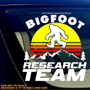 Bigfoot Research Team Vintage Style Synth Wave Car Truck Decal Sticker 5.75"