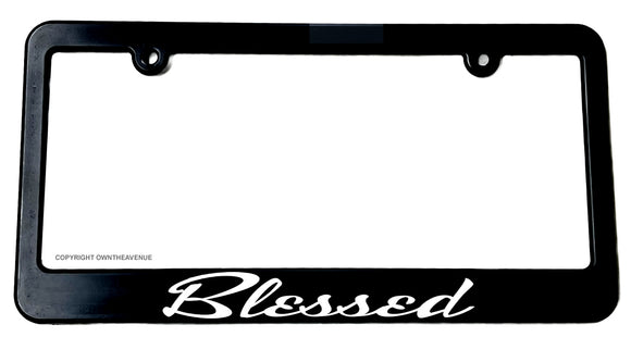 JDM Blessed Drag Drifting Racing Funny Black Slim License Plate Frame - OwnTheAvenue