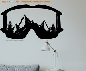 Forest Ski Goggles Skiing Snow Winter Snowboard Mountains Wall Decor Decal - OwnTheAvenue