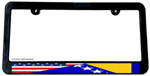 USA American Bosnia World Flag Country License Plate Frame - OwnTheAvenue