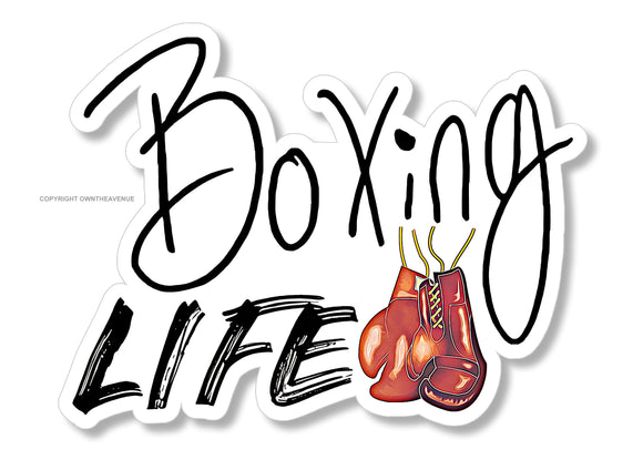 Boxing Life Vintage Style Retro Old School Vinyl Sticker Decal 3.5