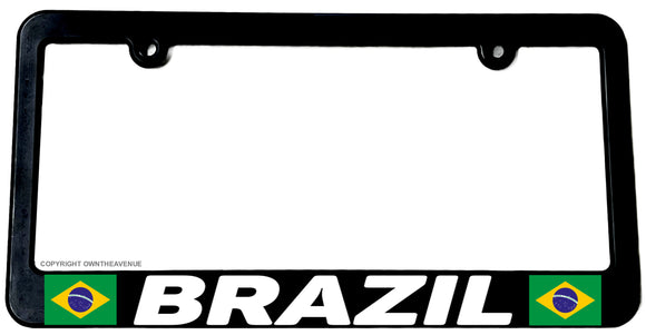 Brazil World Country Flag Car Truck Auto License Plate Frame