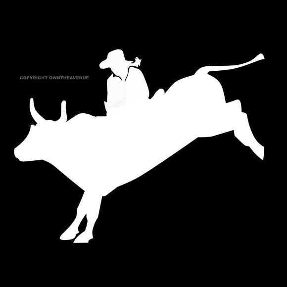 Bull Rider Rodeo Western Cowboy Riding Car Truck Laptop Vinyl Sticker Decal - OwnTheAvenue