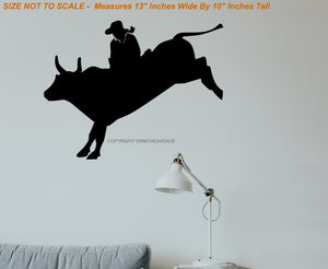 Bull Rider Rodeo Western Cowboy Riding Home Decor Wall Decal Sticker - OwnTheAvenue