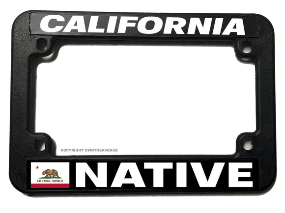 Native California Flag Model 2 Motorcycle License Plate Frame