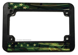 USA American Subdued World Country Flag Camo Motorcycle License Plate Frame