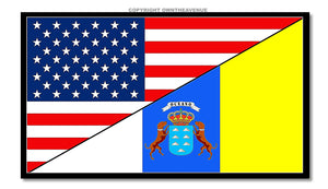 USA American Canary Islands World Flag Country Vinyl Sticker Decal 3.5" - OwnTheAvenue