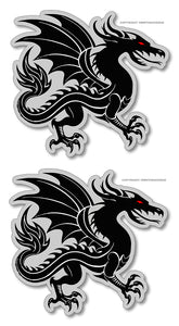 x2 - Car Bike Bumper Chinese Dragon Tattoo Style JDM Vinyl Sticker Decal 3.5" - OwnTheAvenue