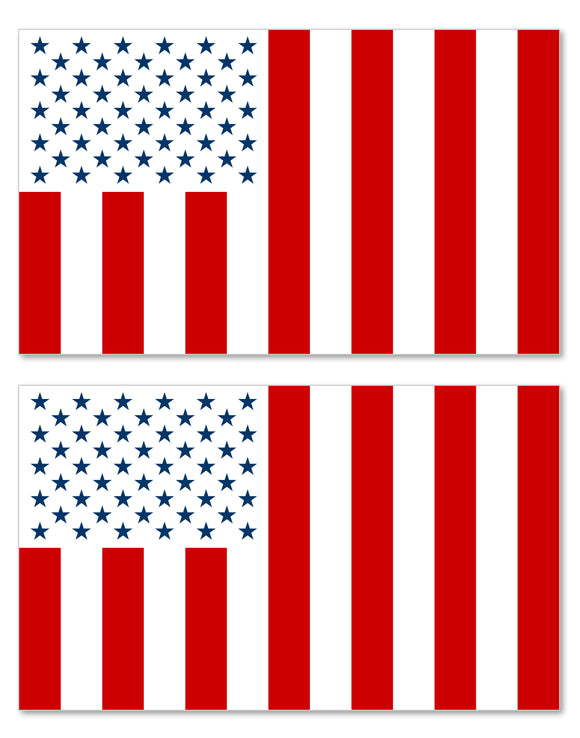 x2 US USA Civil Peace Flag 50 Star White Vinyl Decal Bumper Stickers 3.5