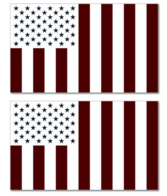 x2 US USA Civil Peace Flag 50 Star Subdued Vinyl Decal Bumper Stickers 3.5