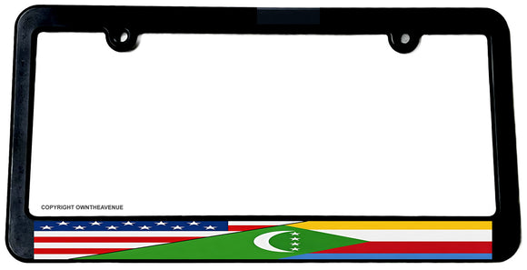 USA American Comoros World Flag Country License Plate Frame - OwnTheAvenue