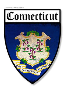 Connecticut Badge Logo Vintage Style Car Truck Vinyl Sticker Decal 3.5" - OwnTheAvenue