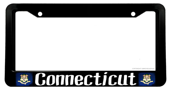 Connecticut CT Flag Vintage Style License Plate Frame - Model V01 - OwnTheAvenue