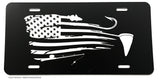 USA American Flag Distressed Fish Fishing License Plate Cover - OwnTheAvenue