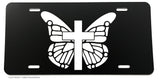 Butterfly Christian Cross Religious Car Truck License Plate Cover - OwnTheAvenue