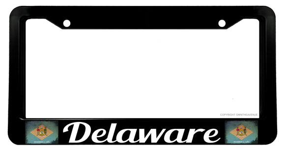 Delaware DE Flag Vintage Style License Plate Frame - Model V01 - OwnTheAvenue