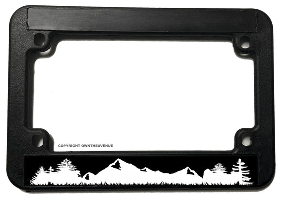 Mountains Forest Nature Hiking Camping Motorcycle License Plate Frame