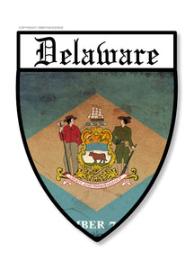 Delaware Badge Logo Vintage Style Car Truck Vinyl Sticker Decal 3.5" - OwnTheAvenue