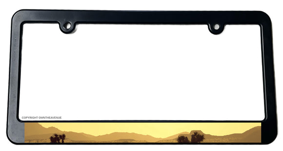 Desert Scene Mountains Cactus Off Road Truck License Plate Frame - OwnTheAvenue