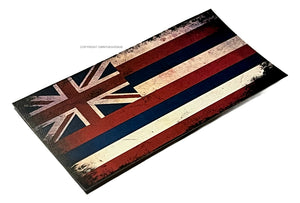 Hawaii Flag Rustic Vintage Style Grunge Distressed Tattered Sticker Decal 3.25" - OwnTheAvenue